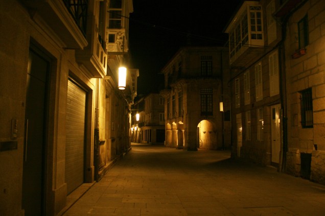 Rua Sarmiento, no Centro Antigo de Pontevedra 