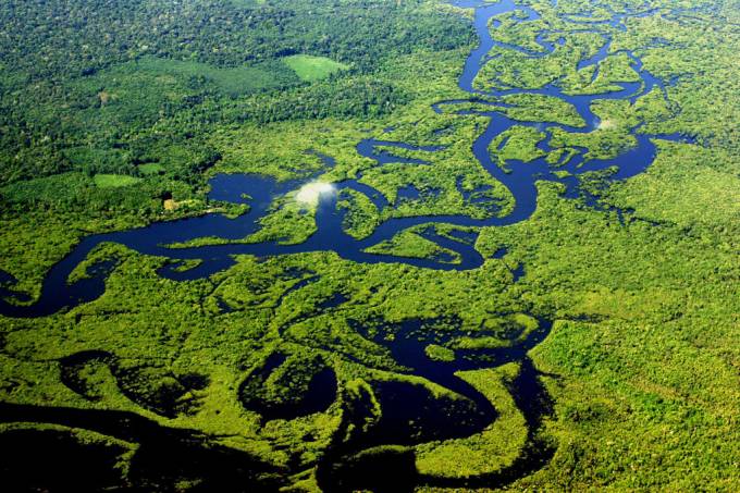 Vista aérea da Floresta Amazônica (AM)