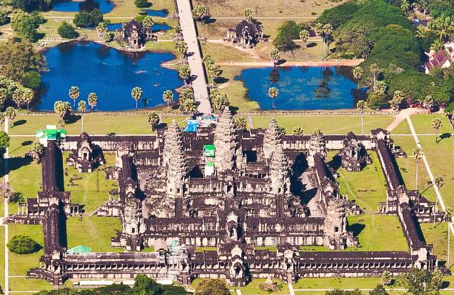 Vista aérea do templo de Angkor