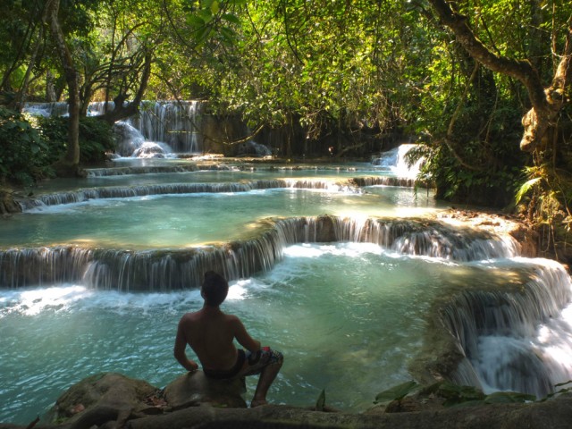 As cachoeiras de Kuang Si, no Laos
