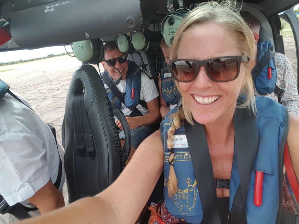 Selfie no helicóptero: eu sucumbi