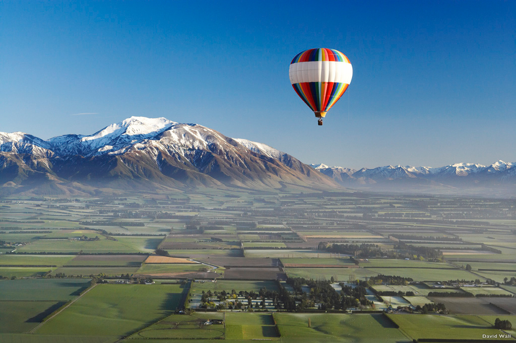 Balão Christchurch Canterbury Plains, Nova Zelândia