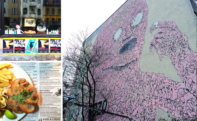 Vitrines, sanduba de polvo e street-art, tão Berlim