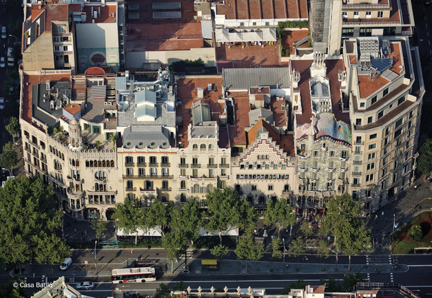Vista aérea do quarteirão do Passeig de Gràcia