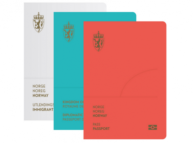 Vermelho para o passaporte convencional, azul para o diplomático e branco para os imigrantes