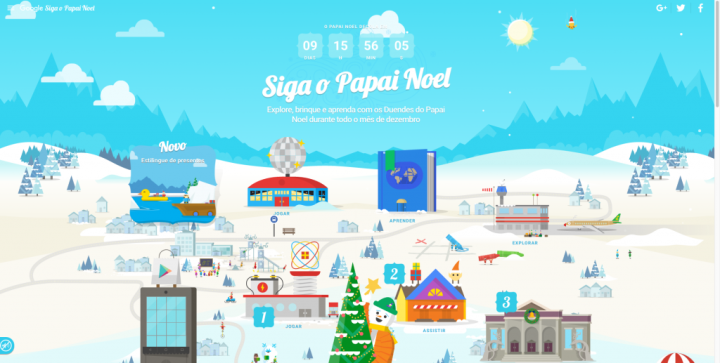 Papai Noel no Google: acompanhe a viagem do 'bom velhinho' em