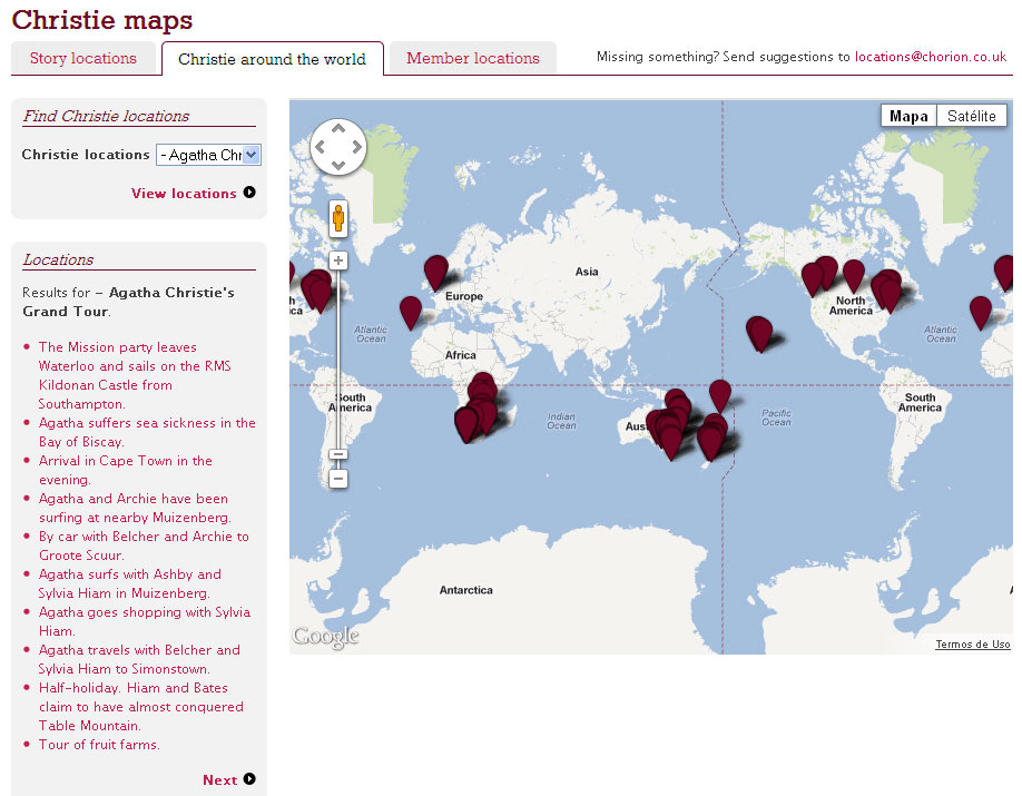 Christie Maps acompanha o itinerário completo da viagem de Agatha Christie ao redor do mundo