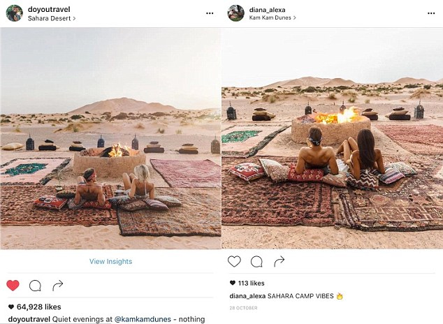 Repare: até as almofadas estão na mesma posição nessa foto de um acampamento phyno no Saara