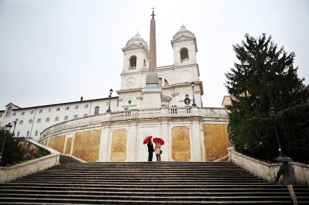Escadarias da Plaza espana, em Roma, Itália