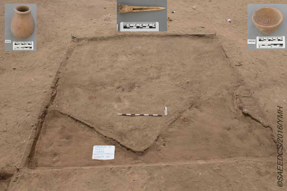 Área onde utensílios de cerâmica foram encontrados (foto: ‎Ministry of Antiquities/Facebook)