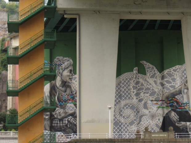 Grafite maravilhoso sob uma ponte do Nervión: além do Guggenheim