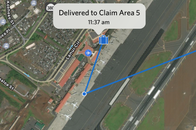 O app dá detalhes sobre onde está a bagagem de cada passageiro (imagem: divulgação/Delta)
