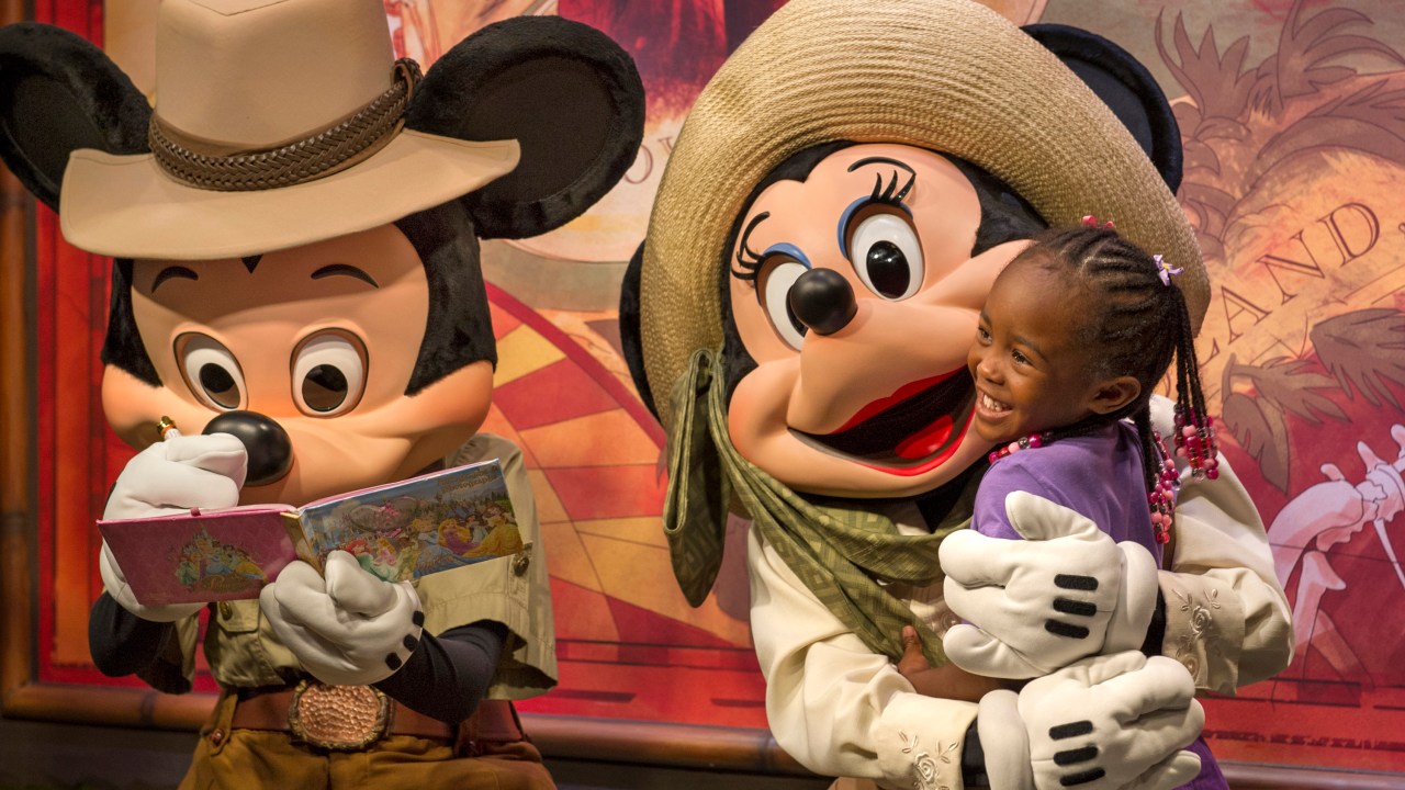 Mickey and Minnie Mouse Welcome Guests to Adventurers Outpost