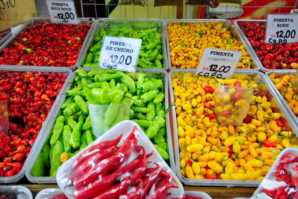 Pimentas no Mercado Municipal de São Paulo (foto: Fernando De Santis)