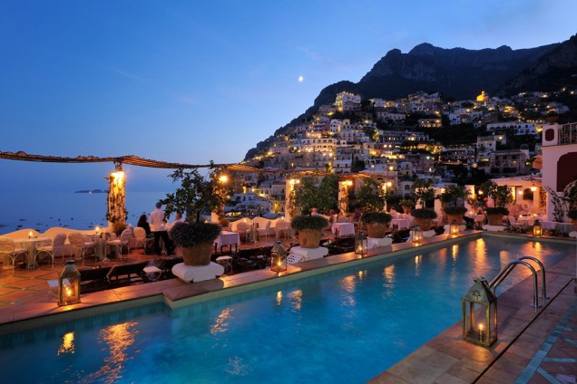 Pisicina e bar do Le Sirenuse Hotel, Positano, Costa Amalfitana