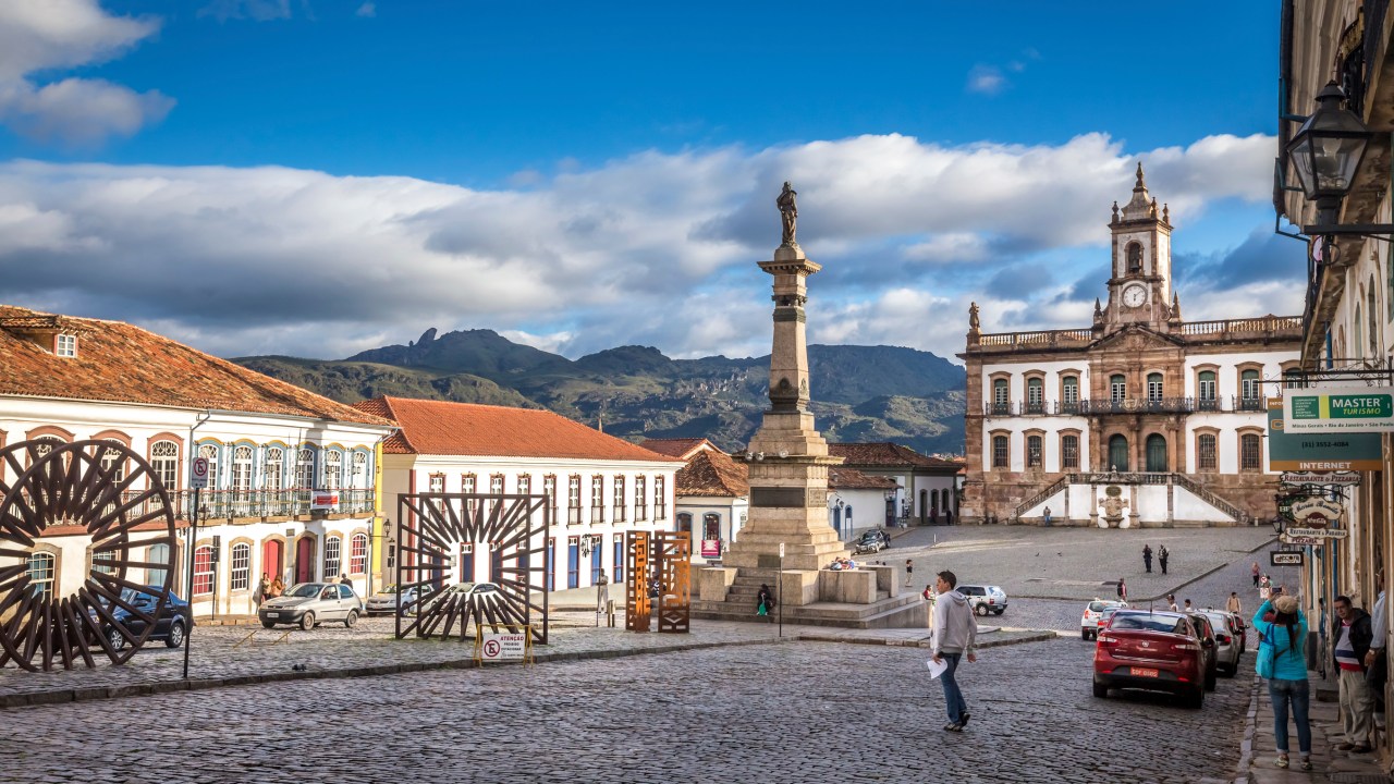 Praça Tiradentes em Ouro Preto Minas Gerais