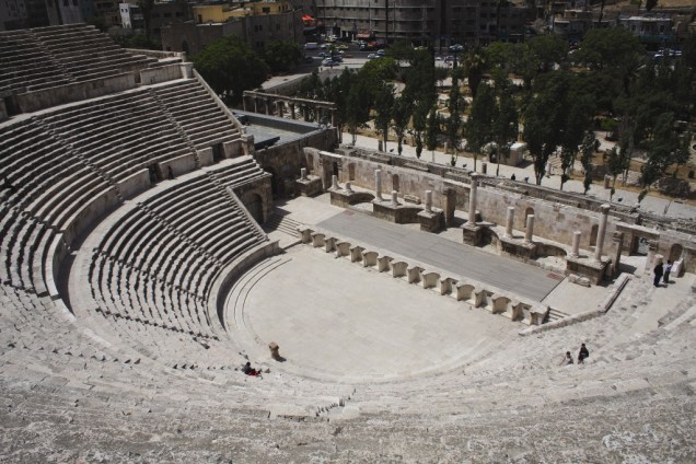 O teatro romano de Amã data do século 2 da era cristã e comportava cerca de 6 mil pessoas