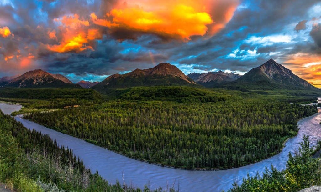 Matanuska Valley and King Mountain Along the Alaska-Canada Highway