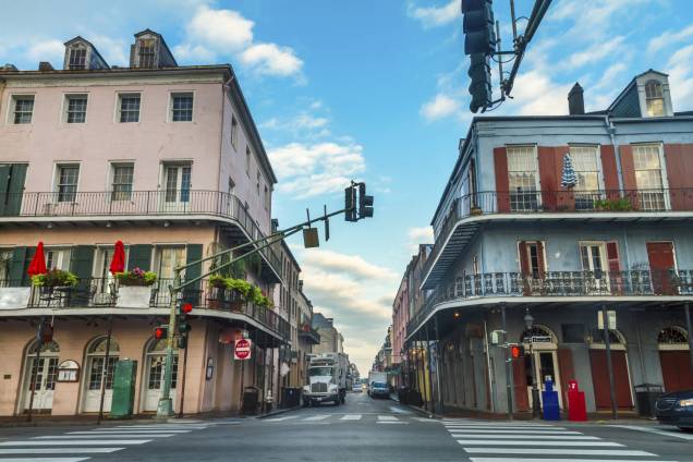 O bairro central de Nova Orleans é conhecido como French Quarter