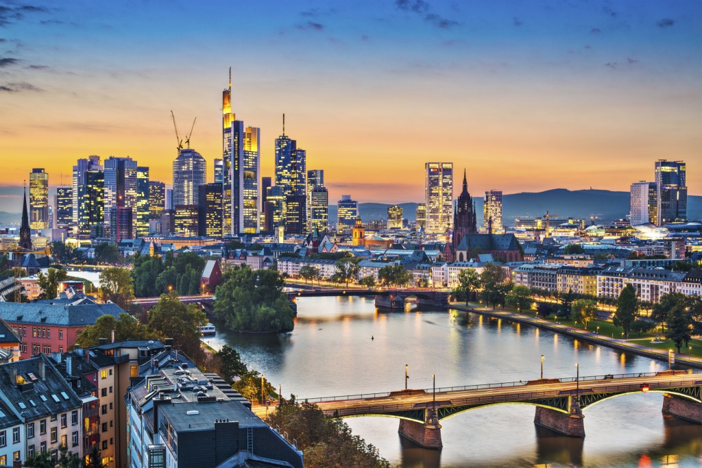 Visão da cidade de Frankfurt, na Alemanha