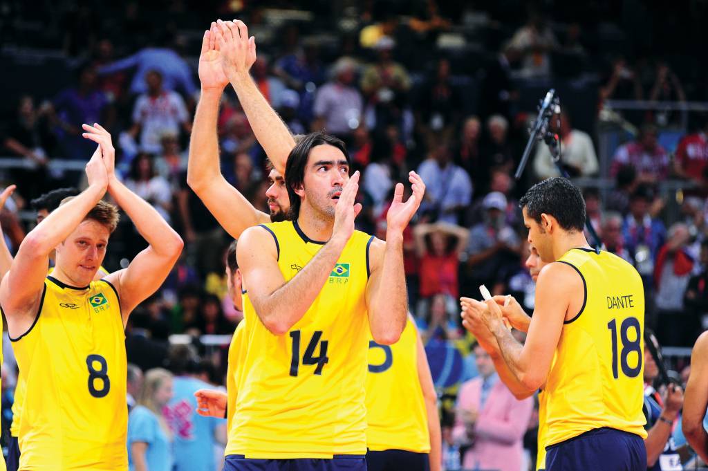 Equipe brasileira masculina de vôlei, que vai disputar a Liga Mundial de 2013