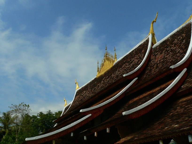 Detalhe do templo Wat Xieng Thong, também conhecido como Templo da Cidade Dourada