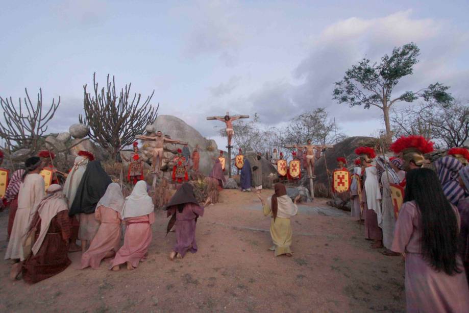 Cena do espetáculo da Paixão de Cristo de Nova Jerusalém, em Pernambuco Cena do espetáculo da Paixão de Cristo de Nova Jerusalém, em Pernambuco