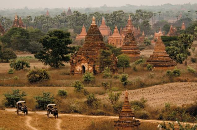 O mar de templos em Bagan, no interior de Mianmar