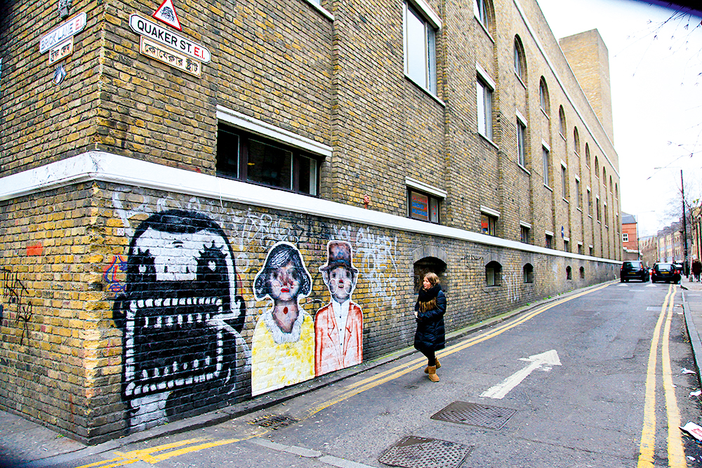 Grafites em East London, Brick Lane, Londres, Inglaterra