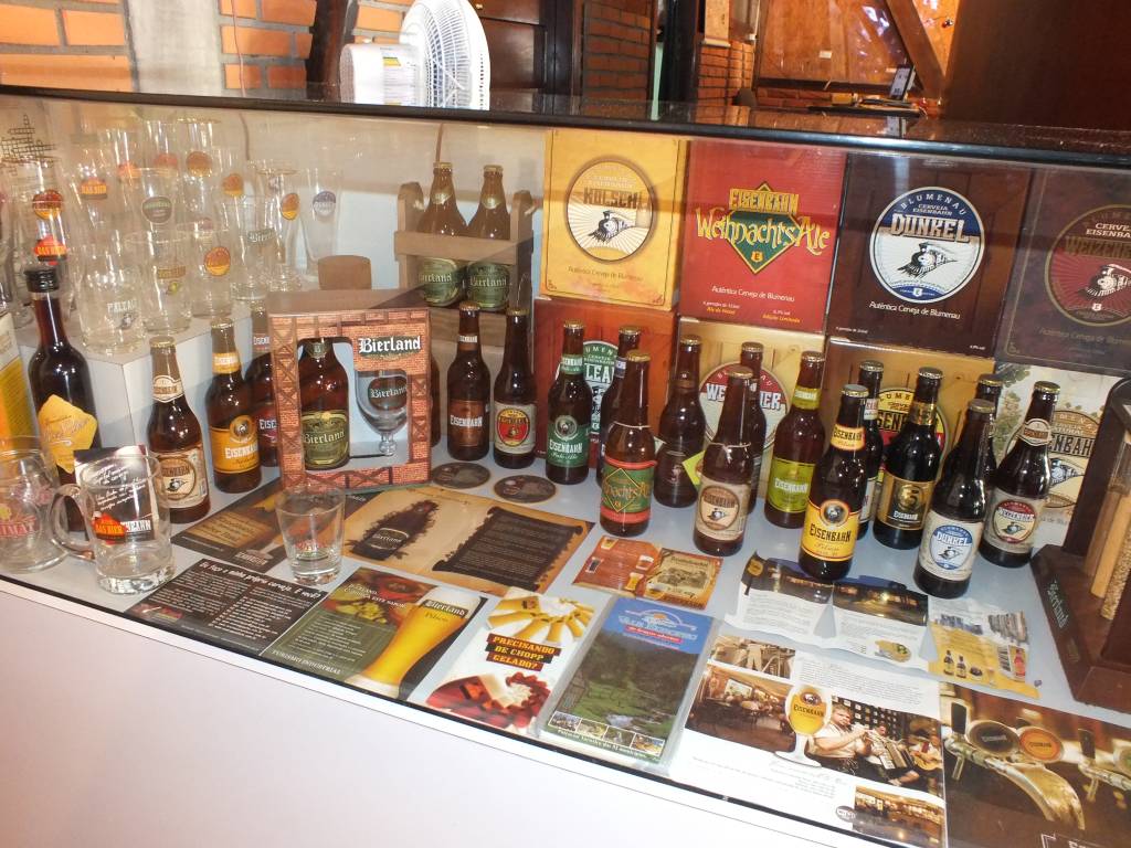 Exposição de cerveja no Museu da Cerveja em Blumenau