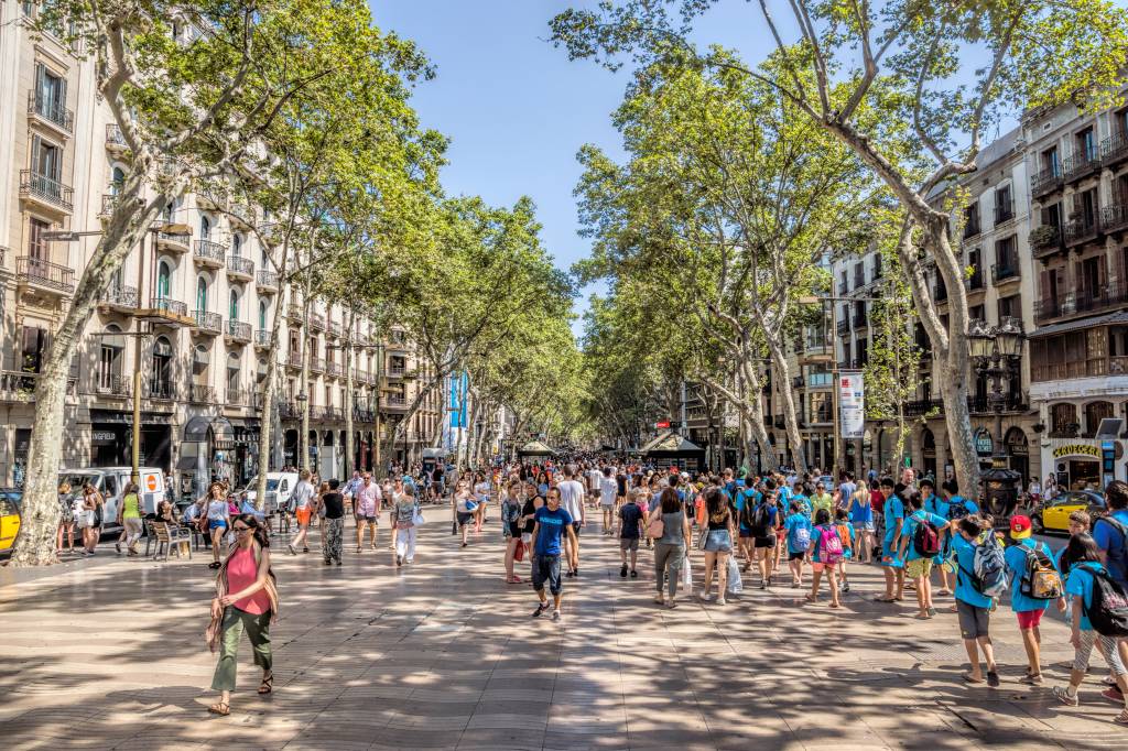 La Rambla em Barcelona, Espanha