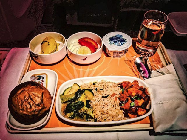 Opção vegetariana da companhia aérea Air India