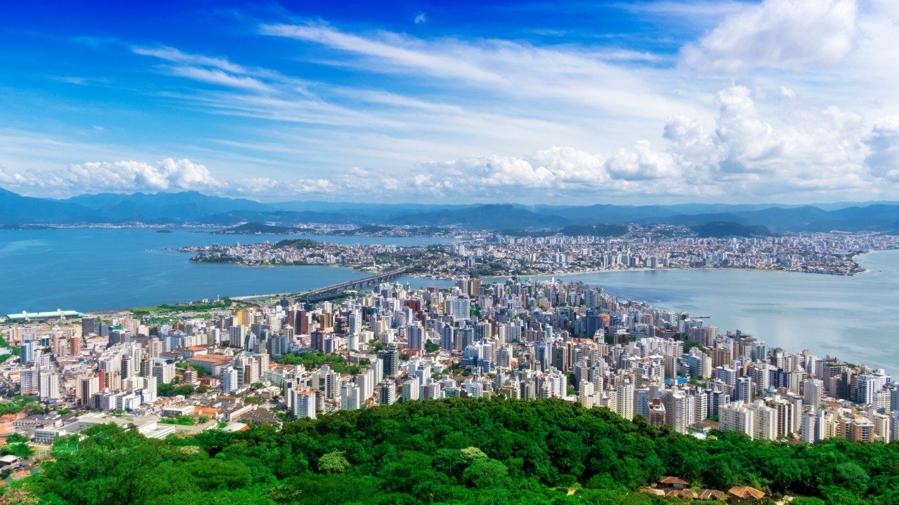 Vista geral da cidade de Florianópolis, capital do Estado de Santa Catarina