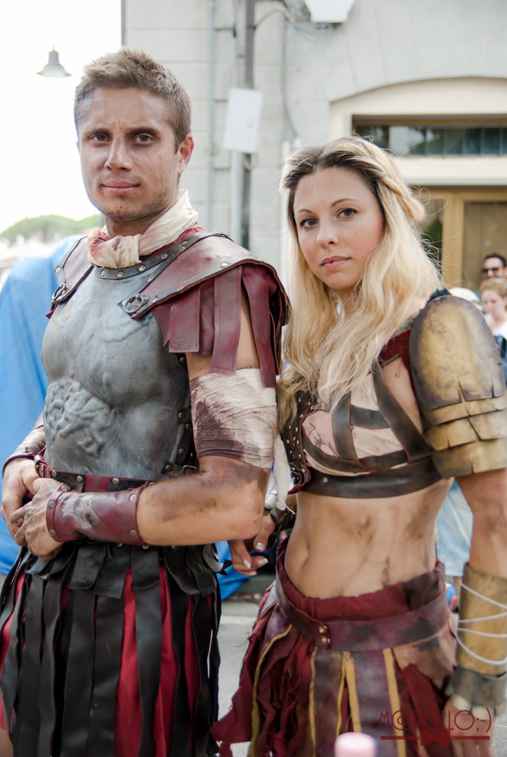 Pessoas fantasiadas na Festa dell’Unicornio, Vinci, Toscana, Itália