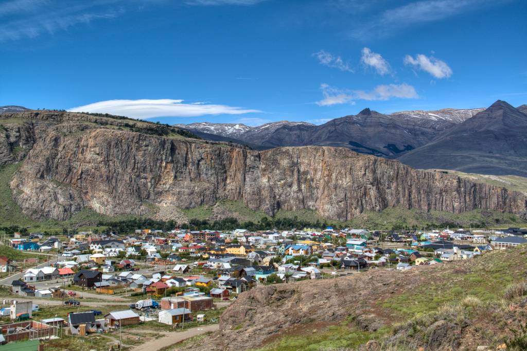 Vista da cidade de El Chaltén, na Argentina. Crédito: