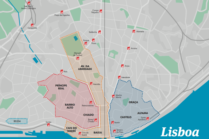 Mapa Lisboa – Bairros