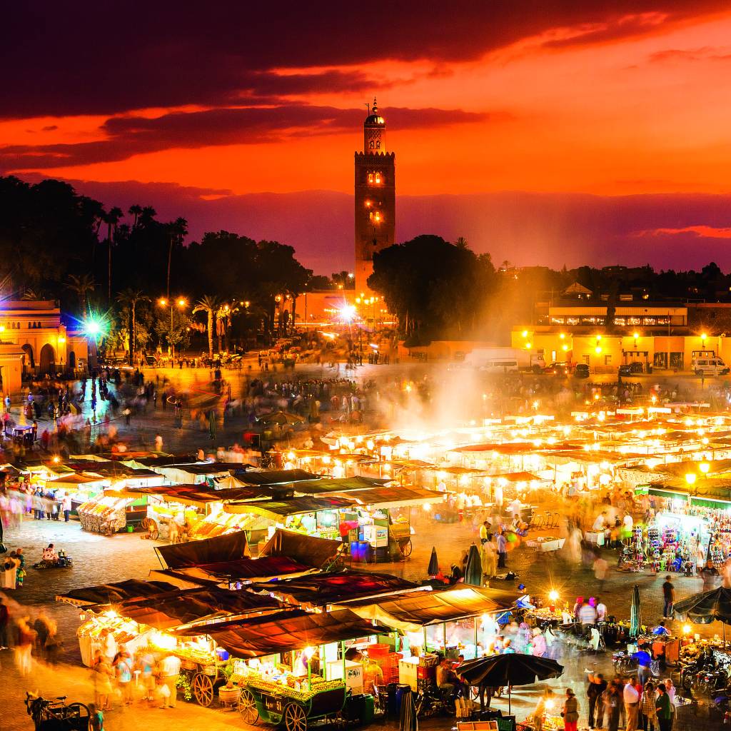 Praça Jemaa El-Fna, Marrakesh Mesquita Koutoubia, Marrakesh