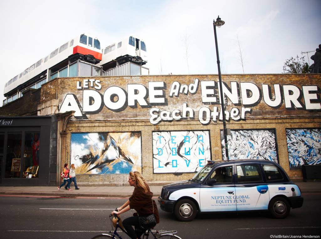 A inventividade dos millenials é a marca registrada de Shoreditch, um dos bairros mais cool de Londres. Crédito: