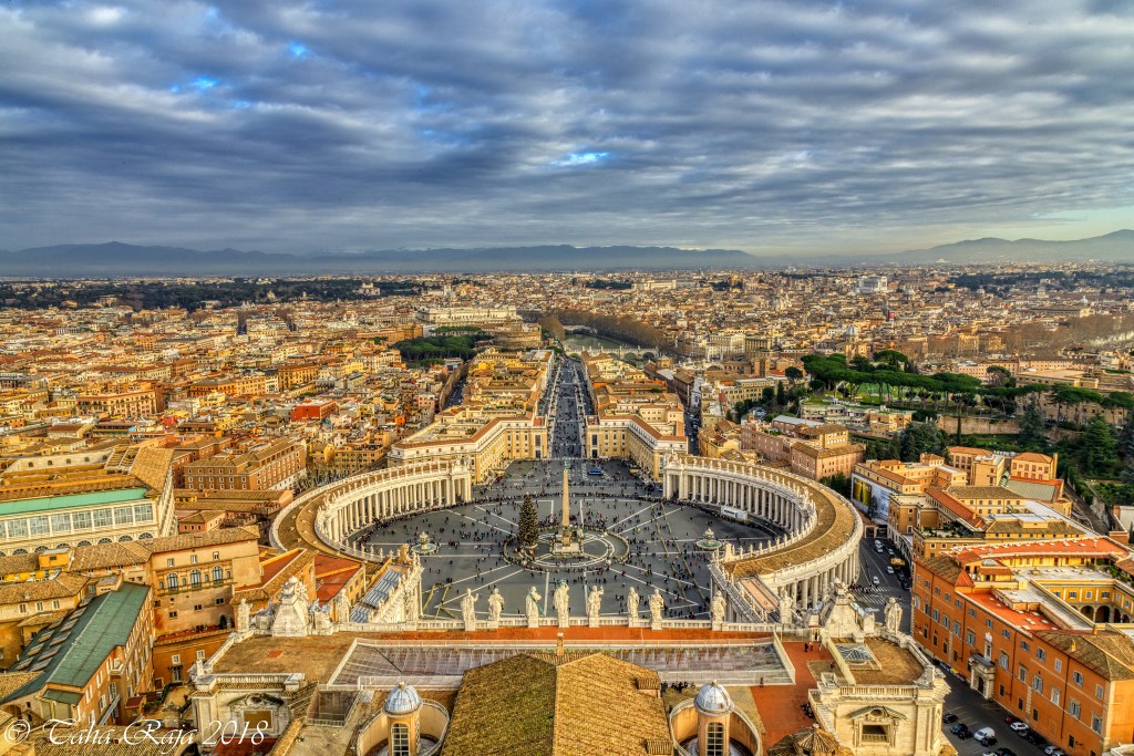 Vista aérea da Piazza di San Pietro