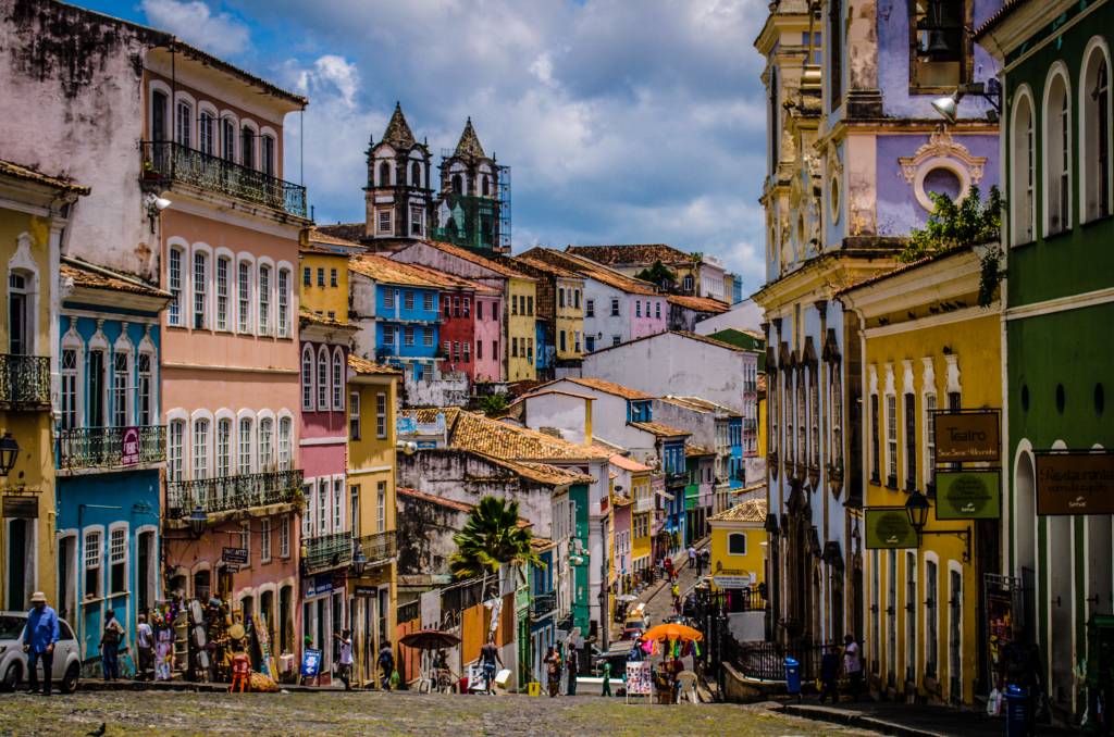 Casas coloridas em Salvador, Bahia