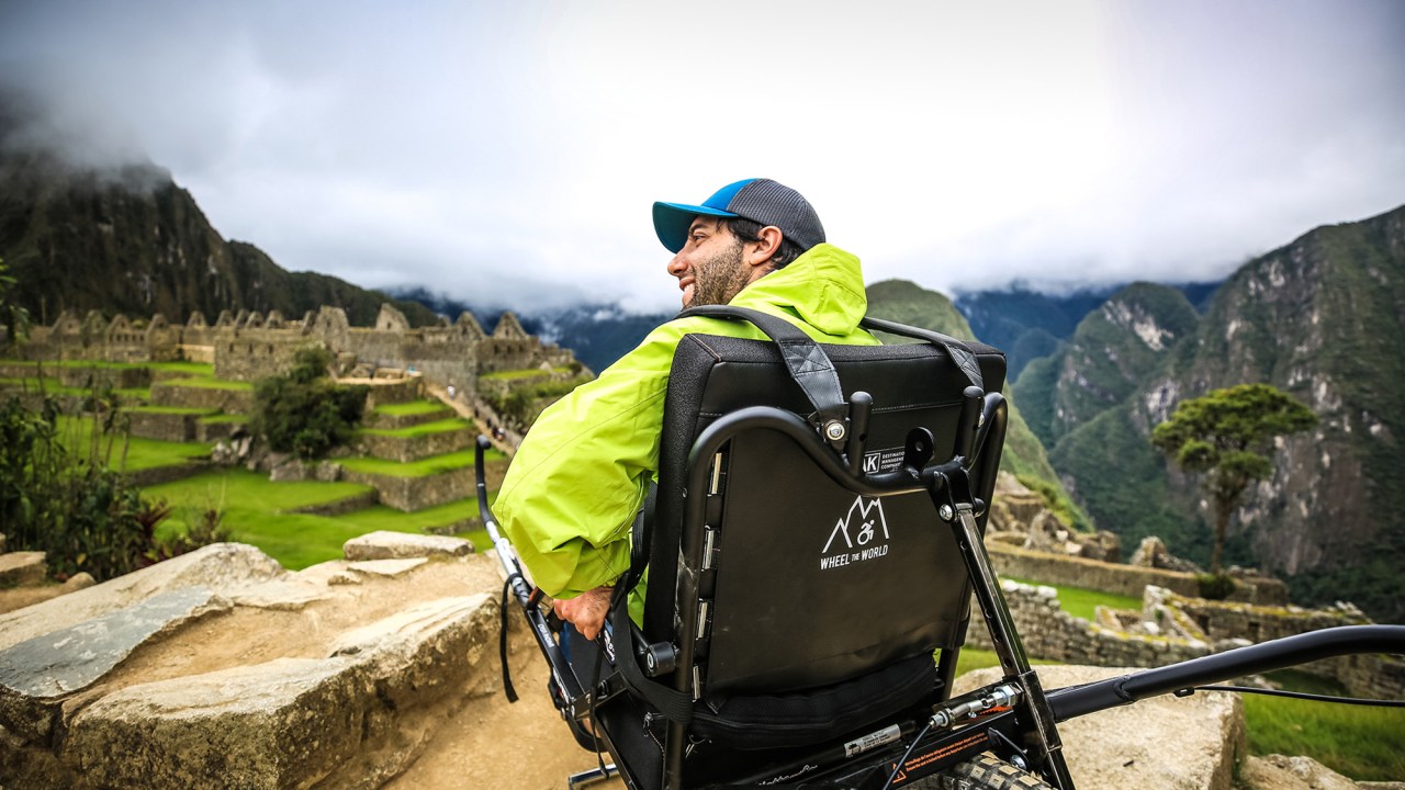 Cadeirante em Machu Picchu, Peru