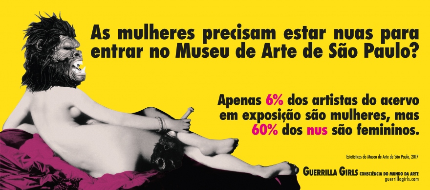 Cartaz Guerrilla Girls no MASP, 2017