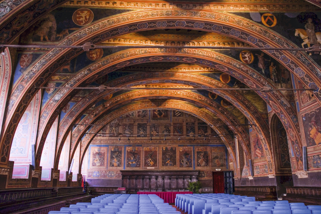 A sala com afrescos de Perugino, na Galleria Nazionale