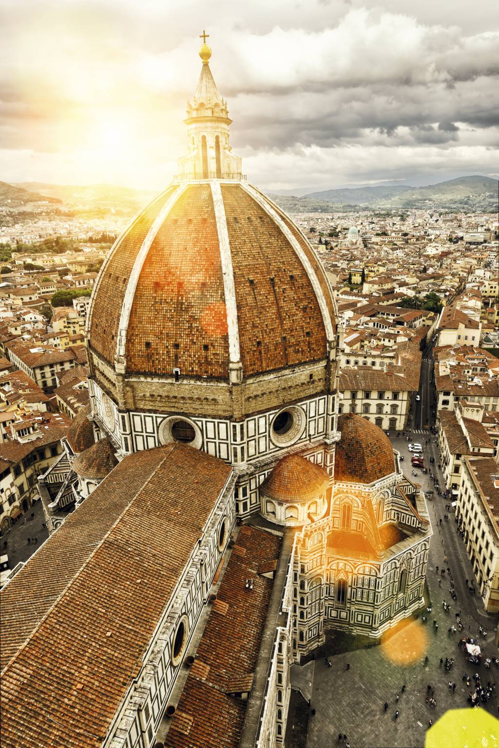 O pôr do sol no Duomo de Florença