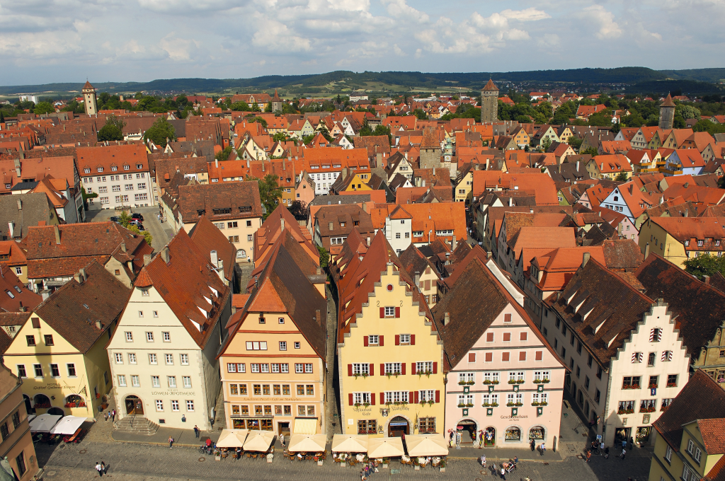 Vista de Rothenburg ob der Tauber, Alemanha