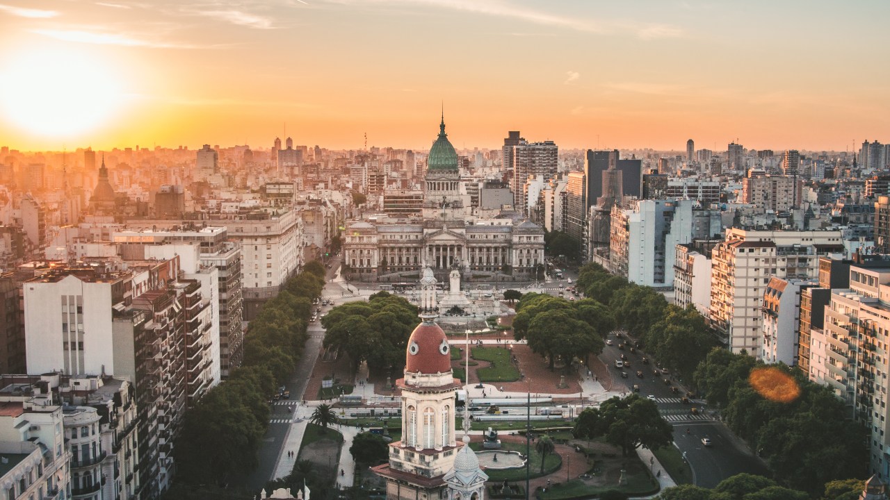 Vista aérea do Palacio Barolo, Buenos Aires, Argentina