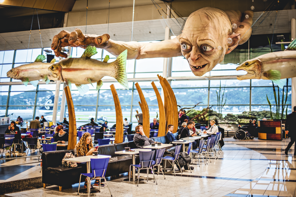 Gollum no aeroporto de Wellington, Nova Zelândia