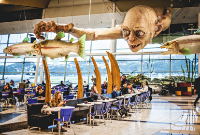 Gollum no aeroporto de Wellington, Nova Zelândia