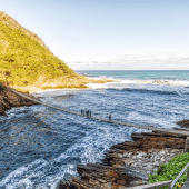 A ponte suspensa do Tsitsikamma National Park, África do Sul