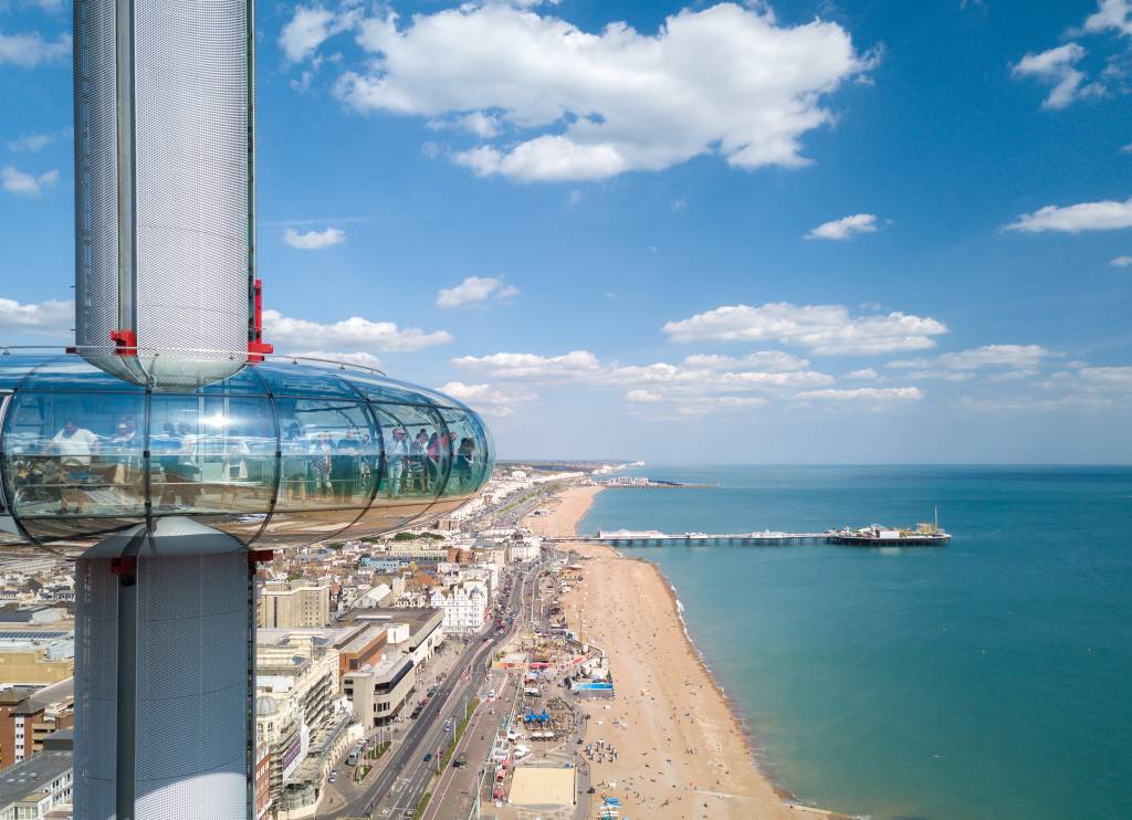 O i360 tem uma vista de 360º de Brighton